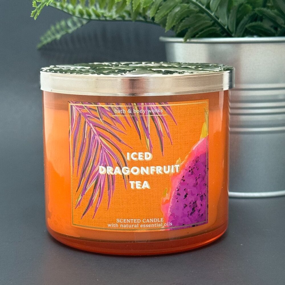 BBW Iced Dragonfruit Tea Bath & Body Works 3 Wick Candle